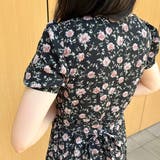スクエアネック 花柄 パスリーブ 半袖ワンピース | ＆soiree | 詳細画像5 