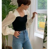 切替しニットプリーツシフォンブラウス | ＆soiree | 詳細画像2 