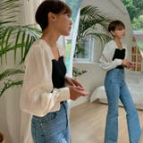 切替しニットプリーツシフォンブラウス | ＆soiree | 詳細画像4 