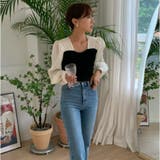 ブラック | 切替しニットプリーツシフォンブラウス | ＆soiree