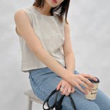 ショート丈リネンノースリーブトップス | ＆soiree | 詳細画像3 
