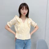 Vネックフリルブラウス | ＆soiree | 詳細画像2 