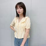 Vネックフリルブラウス | ＆soiree | 詳細画像3 