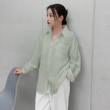 グリーン | リネンコットンオーバーシャツ | ＆soiree