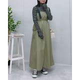 カーキ | ナイロンミリタリージャンパースカート | ＆soiree