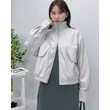 フェイクレザー2wayスタンドカラーブルゾン | ＆soiree | 詳細画像1 