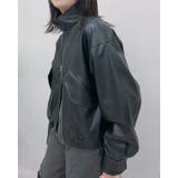 フェイクレザー2wayスタンドカラーブルゾン | ＆soiree | 詳細画像21 