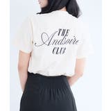 アイボリー | ピグメントプリントTシャツ(メッセージロゴ) | ＆soiree