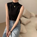 セミハイネック サマーニット ノースリーブトップス | ＆soiree | 詳細画像18 