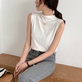 セミハイネック サマーニット ノースリーブトップス | ＆soiree | 詳細画像2 