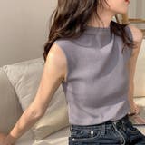 セミハイネック サマーニット ノースリーブトップス | ＆soiree | 詳細画像21 