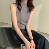 セミハイネック サマーニット ノースリーブトップス | ＆soiree | 詳細画像24 