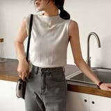 セミハイネック サマーニット ノースリーブトップス | ＆soiree | 詳細画像5 