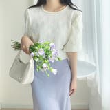 ラウンドネックパールパフスリーブブラウス | ＆soiree | 詳細画像1 