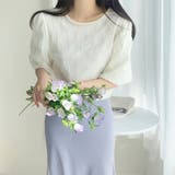 ラウンドネックパールパフスリーブブラウス | ＆soiree | 詳細画像10 