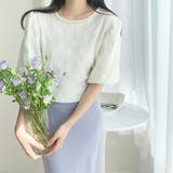 ラウンドネックパールパフスリーブブラウス | ＆soiree | 詳細画像13 