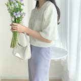 ラウンドネックパールパフスリーブブラウス | ＆soiree | 詳細画像4 