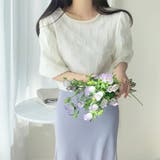 ラウンドネックパールパフスリーブブラウス | ＆soiree | 詳細画像7 