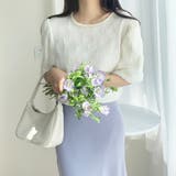 ラウンドネックパールパフスリーブブラウス | ＆soiree | 詳細画像9 