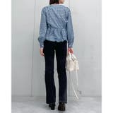 ギャザーデザインギンガムブラウス | ＆soiree | 詳細画像8 