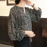 フラワーパターンVカットブラウス | ＆soiree | 詳細画像12 