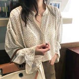 フラワーパターンVカットブラウス | ＆soiree | 詳細画像6 
