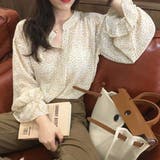 フラワーパターンVカットブラウス | ＆soiree | 詳細画像8 