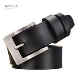 B-ブラック | レザー カジュアル ベルト メンズ 本革 シンプル ビジネス 紳士 #A244 | RAiseNsE 