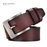B-ダークブラウン | レザー カジュアル ベルト メンズ 本革 シンプル ビジネス 紳士 #A244 | RAiseNsE 