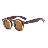 ブラウン | 跳ね上げ式 ダブルレンズサングラス UVカット | RAiseNsE