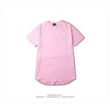 ピンク | ロング丈 ラウンドカット 半袖Tシャツ | RAiseNsE 