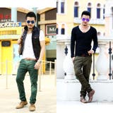 ストレートカラーボタンフライ チノ パンツ [7色] #Pant56 | RAiseNsE  | 詳細画像5 