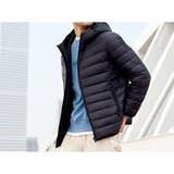 ブラック | フード付き ライトダウンジャケット メンズ | RAiseNsE