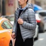 グレー | フード付き ライトダウンジャケット メンズ | RAiseNsE