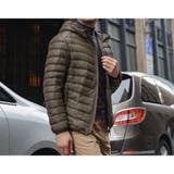 カーキ | フード付き ライトダウンジャケット メンズ | RAiseNsE