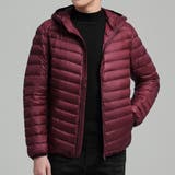 ワイン | フード付き ライトダウンジャケット メンズ | RAiseNsE