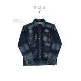 ネイビー | 高品質 ダメージ デニムジャケット | RAiseNsE
