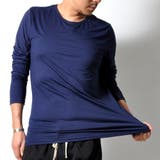 クルーネック:ネイビー | シンプル 長袖 Tシャツ | RAiseNsE