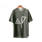 グレー | ボーダーピンタック グラフィック 半袖Tシャツ | RAiseNsE 