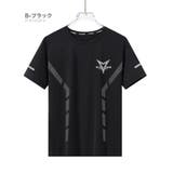 B-ブラック | 半袖 スポーツTシャツ 接触冷感 | RAiseNsE 