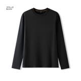 ブラック | 裏フリース ロングTシャツ メンズ | RAiseNsE