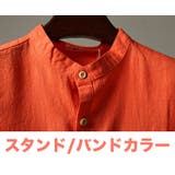 スタンドカラー 5分袖オレンジシャツ トップス | RAiseNsE | 詳細画像15