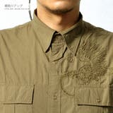 刺繍入り ミリタリー長袖シャツ メンズ | RAiseNsE  | 詳細画像15 