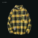 A-イエロー | 長袖 チェック柄シャツ メンズ | RAiseNsE