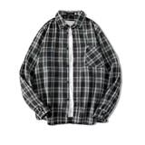 A-ブラック | 長袖 チェック柄シャツ メンズ | RAiseNsE