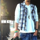 ノースリーブ チェックベスト メンズ トップス シャツ カジュアル #T177 | RAiseNsE | 詳細画像1