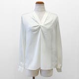 ボリューム袖フロント絞りブラウス オフィスブラウス | RAKUku | 詳細画像6