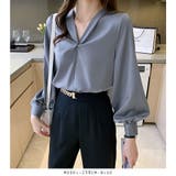 ボリューム袖フロント絞りブラウス オフィスブラウス | RAKUku | 詳細画像19