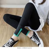 ブラック | マタニティ用♪配色ラインスリットレギンス | RAKUku