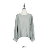 グレー | シアー シフォン 長袖 ブラウス | RAKUku